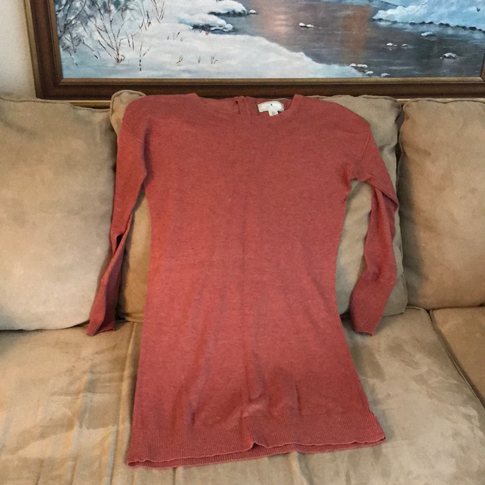 Orange sweater dress.